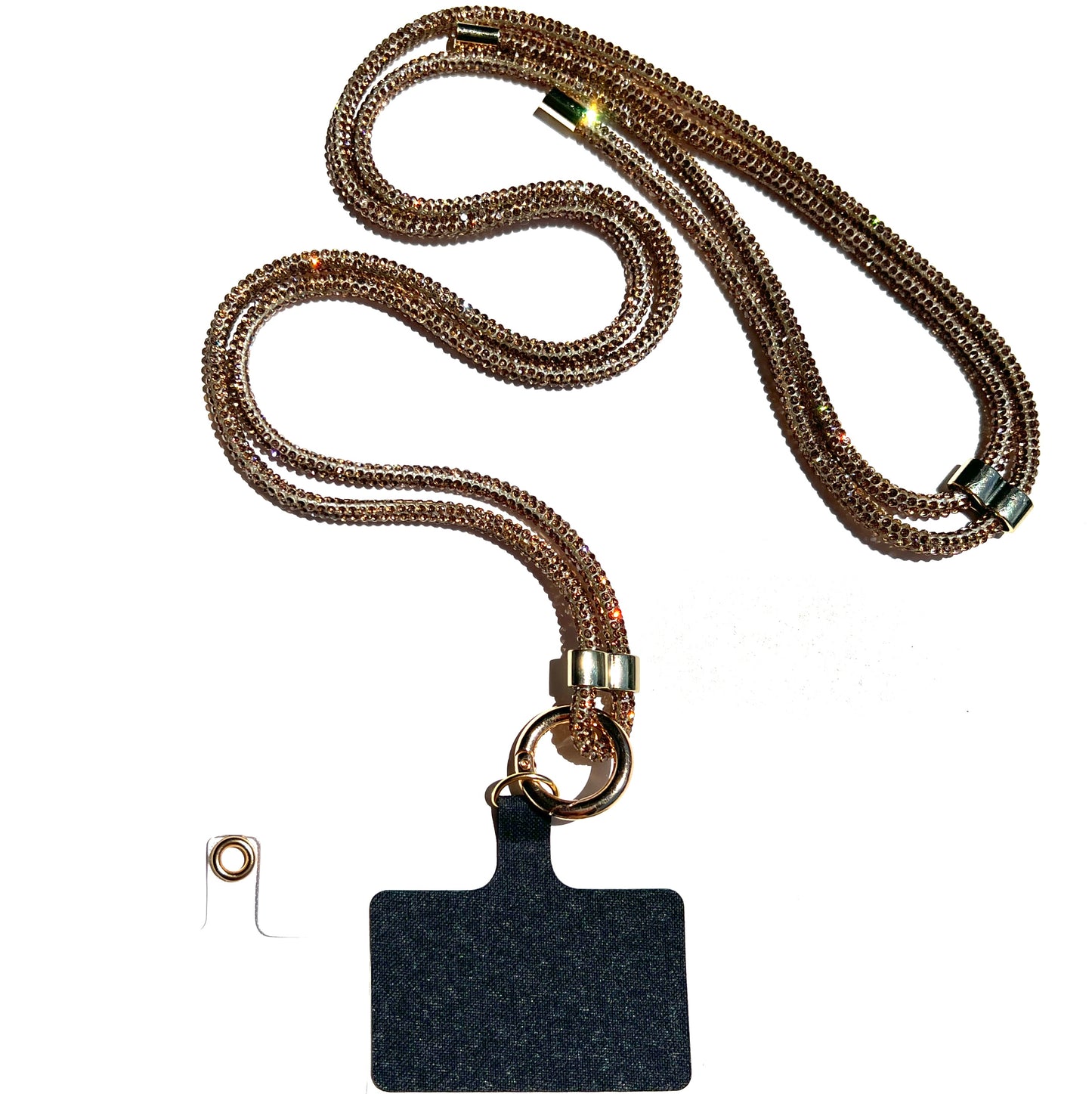 Sparkling Phone Lanyard - Gold Rhinestones (Copy)