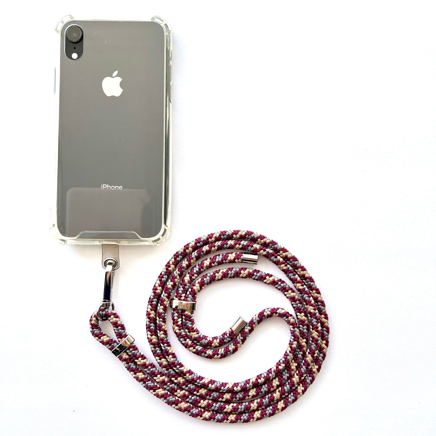 Bordeaux Gray Beige Phone Lanyard