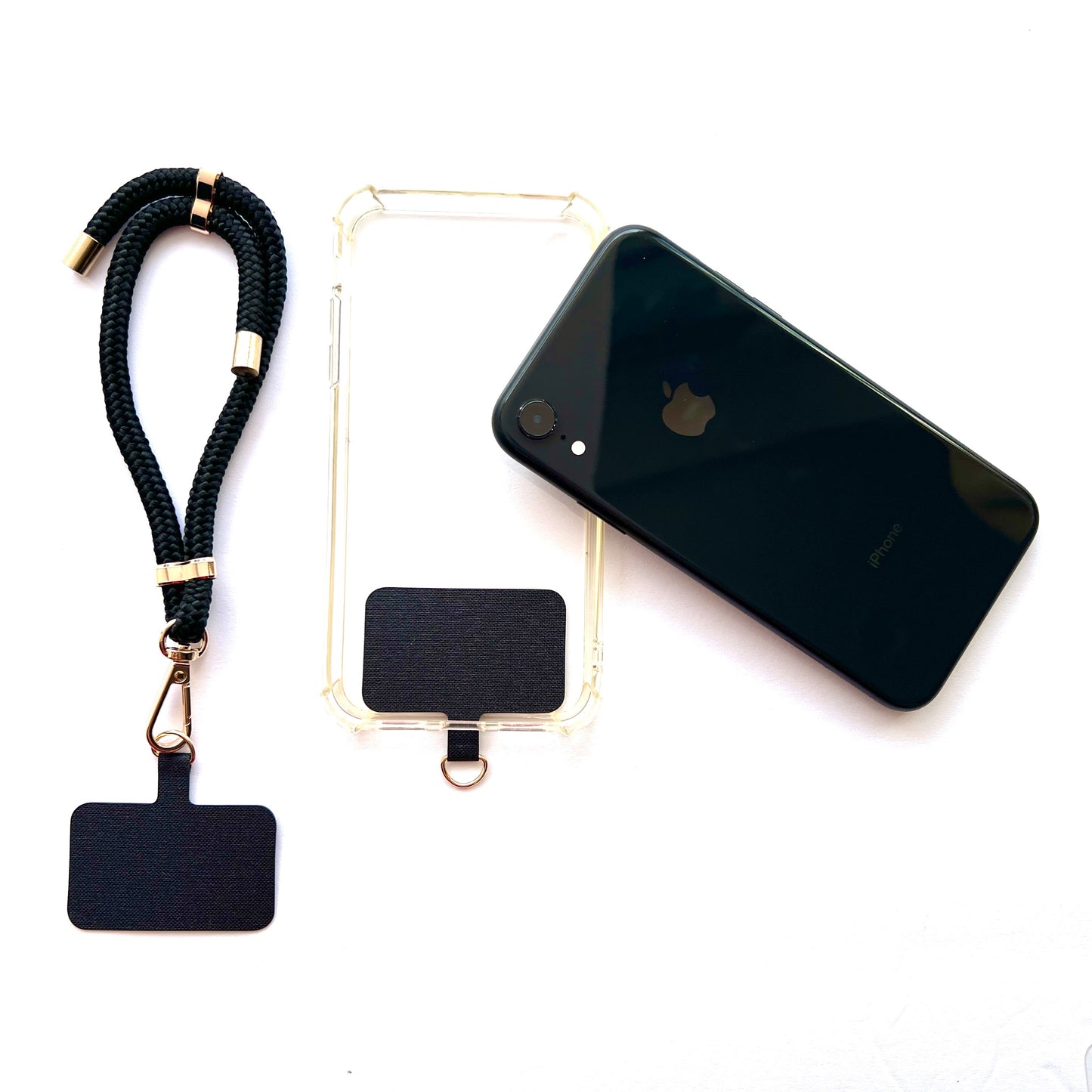 Wristlet Phone Strap I Black - Golden Adjuster
