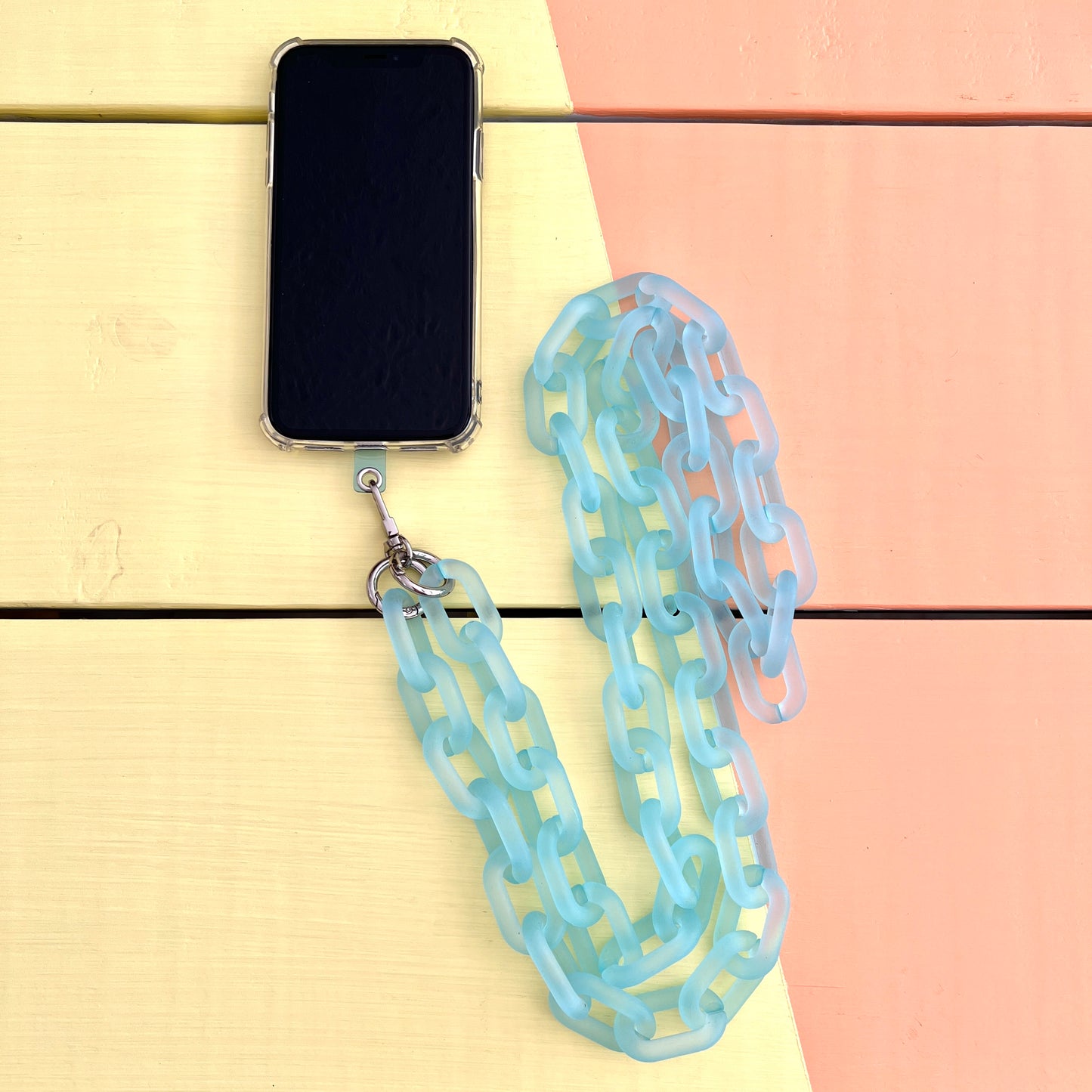 Blue Link Chain Phone Necklace