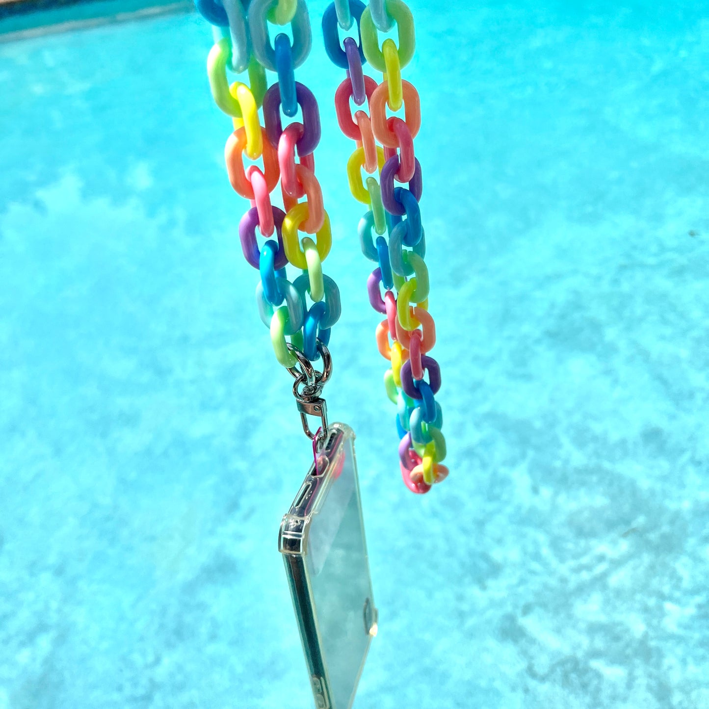 Candy Cane Link Chain Phone Necklace