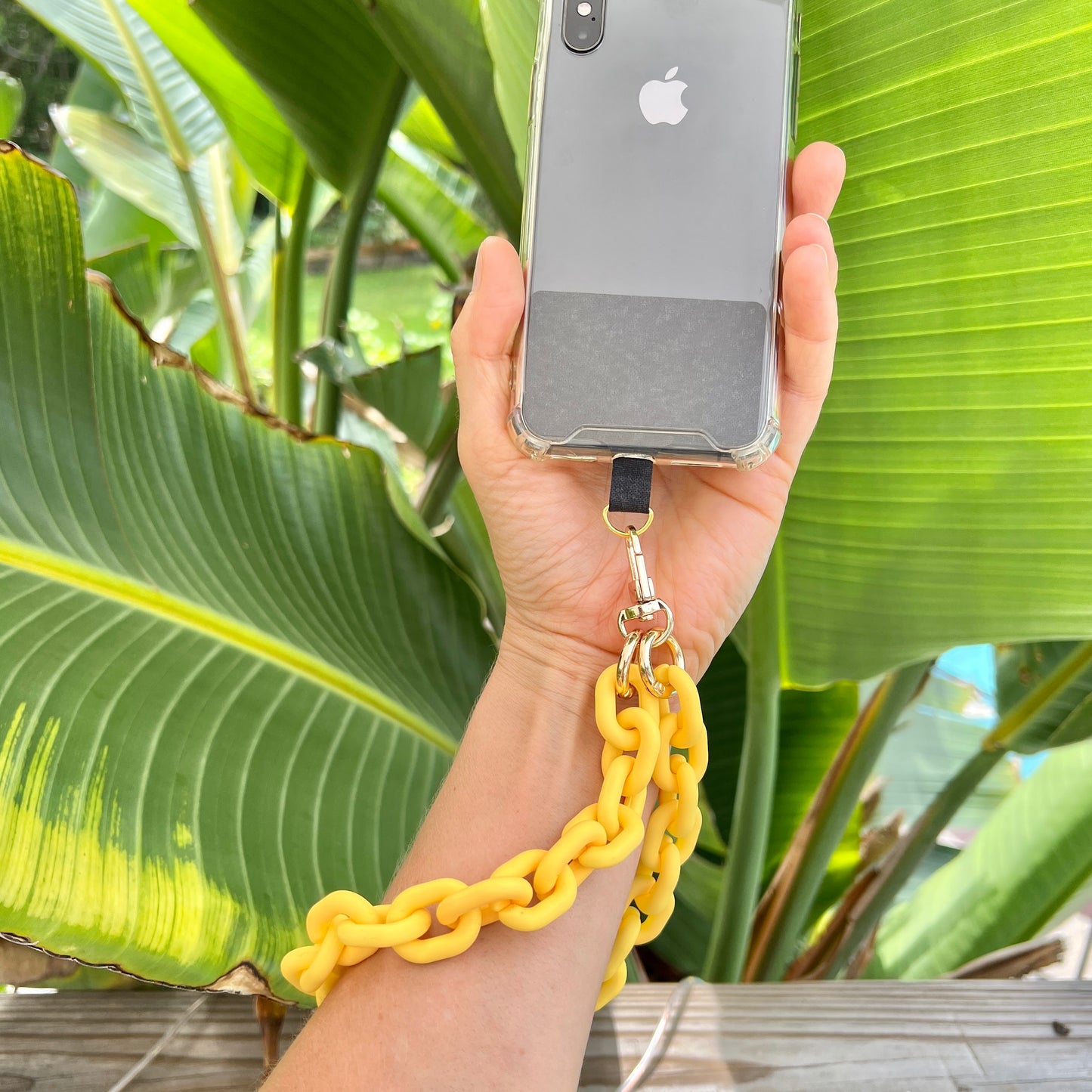 Wristlet Phone Strap I Yellow Link Chain (Gold Accents)