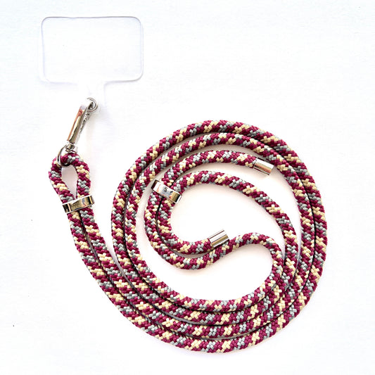 Bordeaux Gray Beige Phone Lanyard