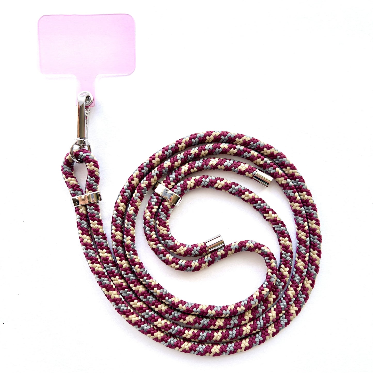 Bordeaux Gray Beige Phone Lanyard