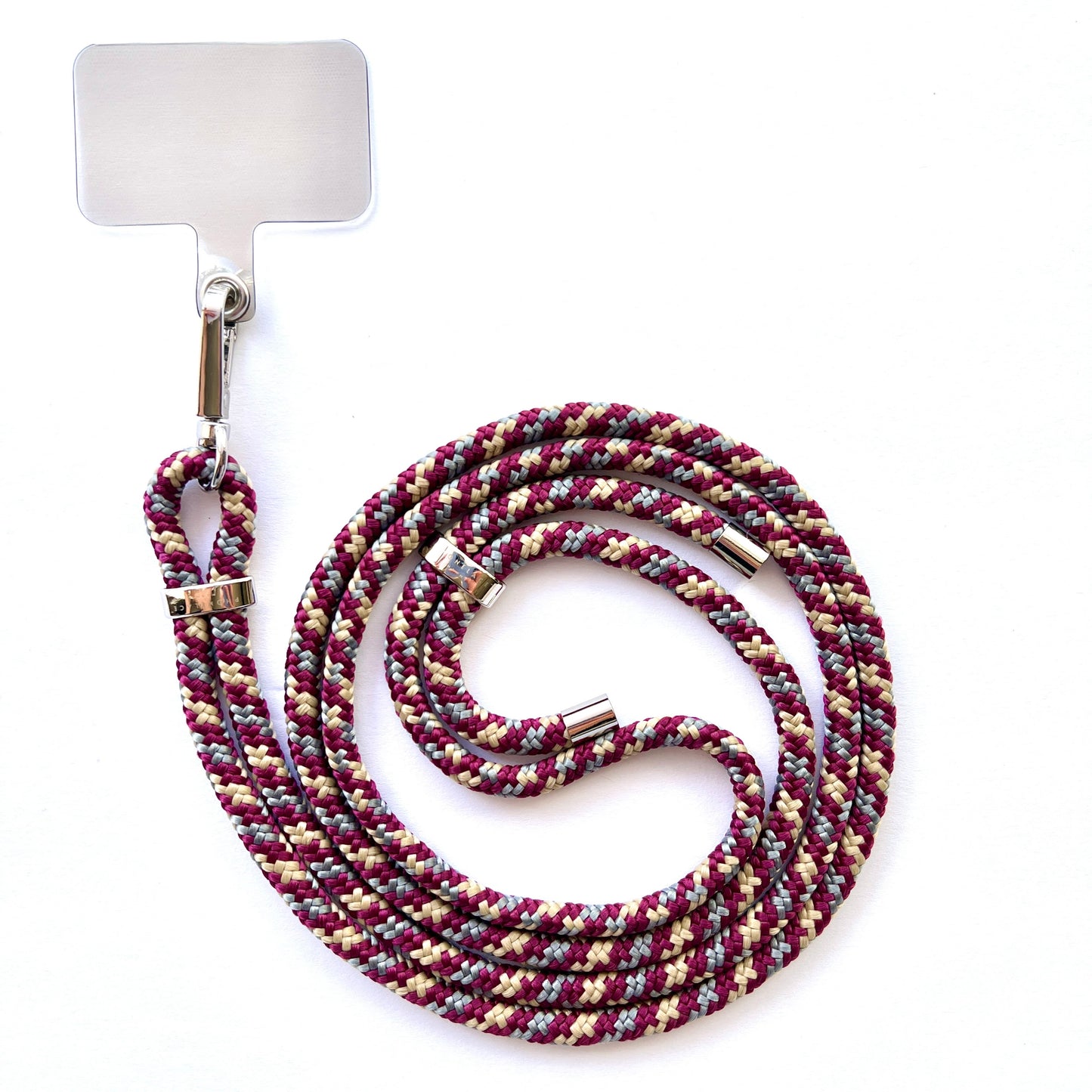 Bordeaux Gray Beige Phone Lanyard