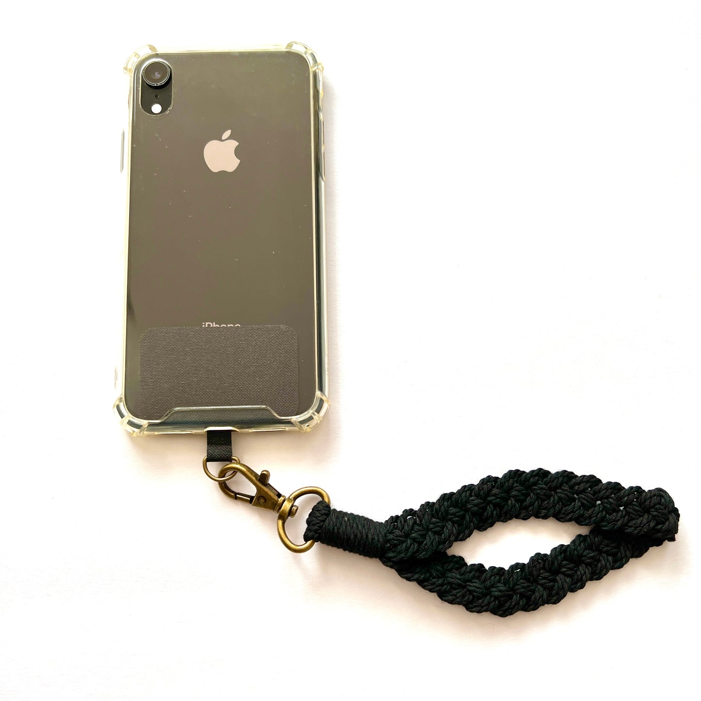 Macrame Phone Wristlet Strap Black