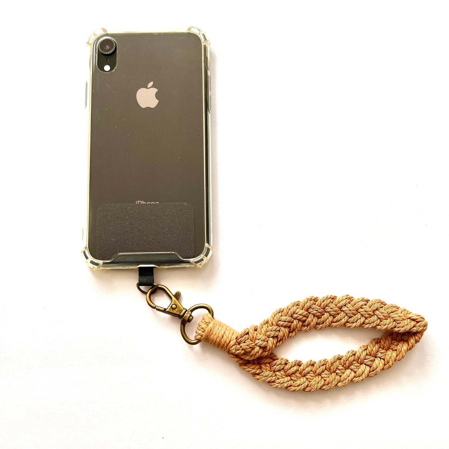 Macrame Phone Wristlet Strap Camel