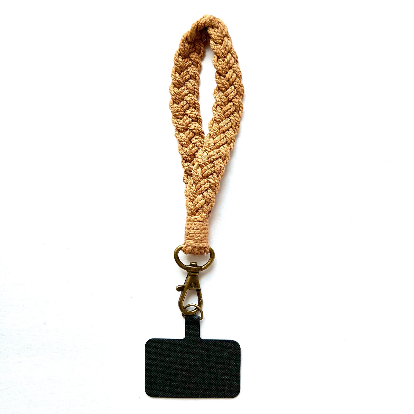 Macrame Phone Wristlet Strap Camel