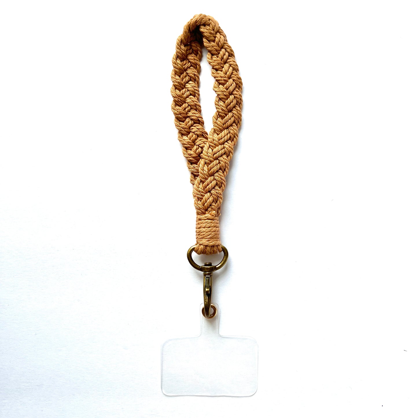 Macrame Phone Wristlet Strap Camel