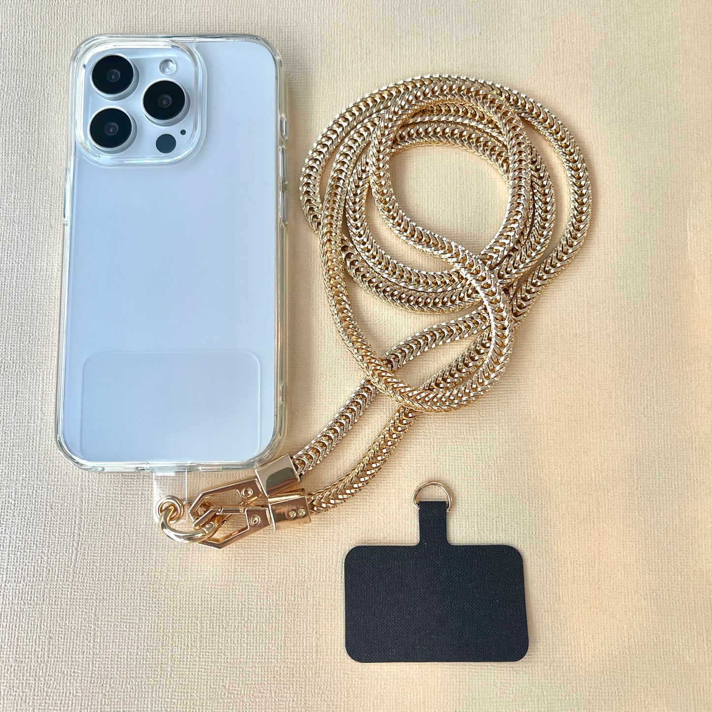 Metal Phone Lanyard - Gold