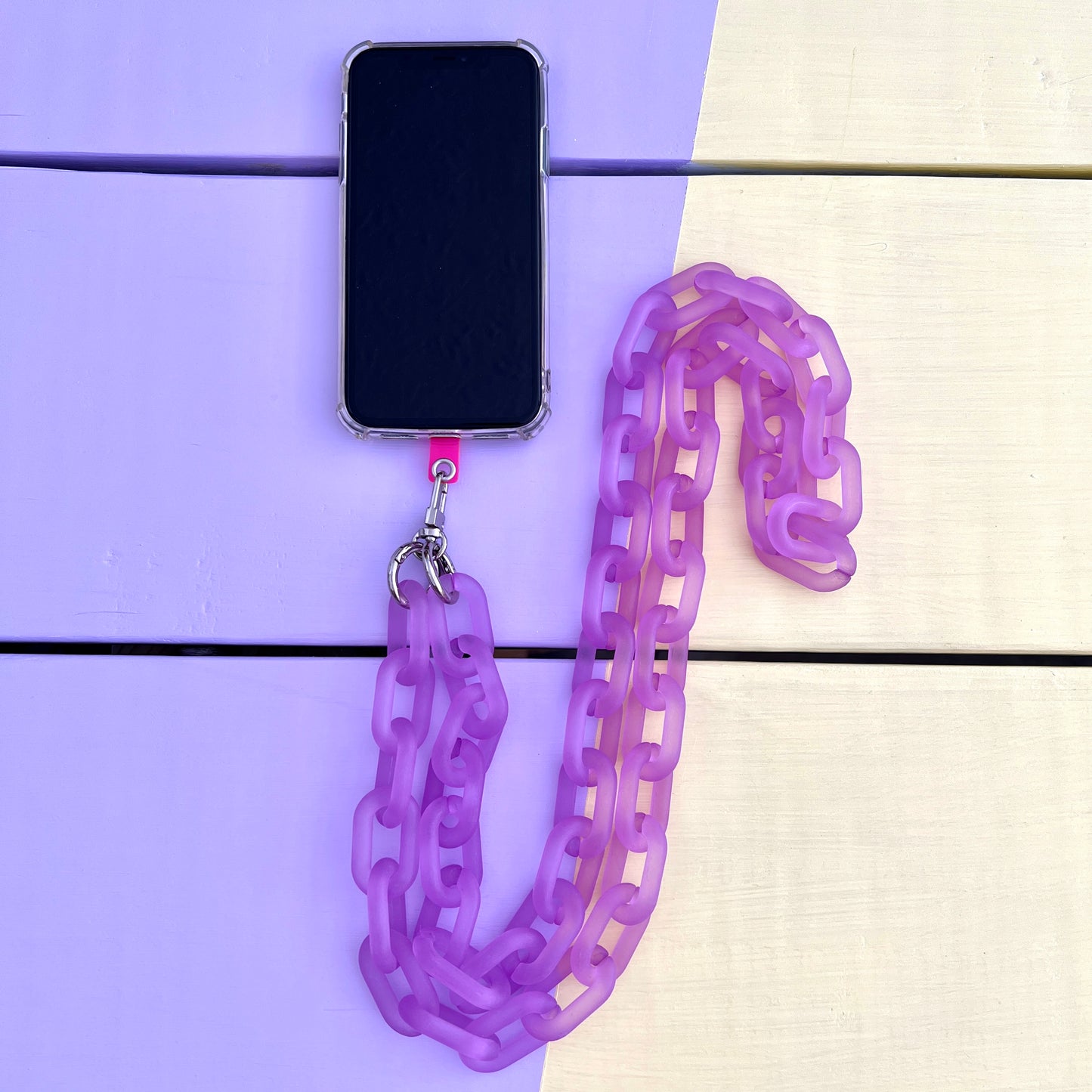 Purple Link Chain Phone Necklace