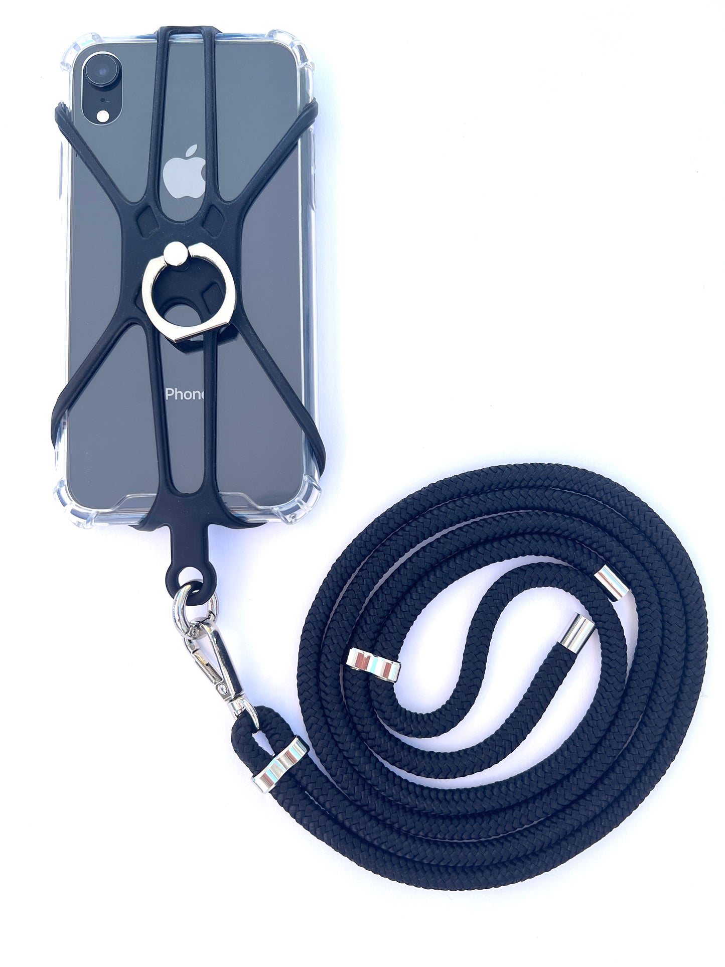Silicon Holder Phone Strap - Black
