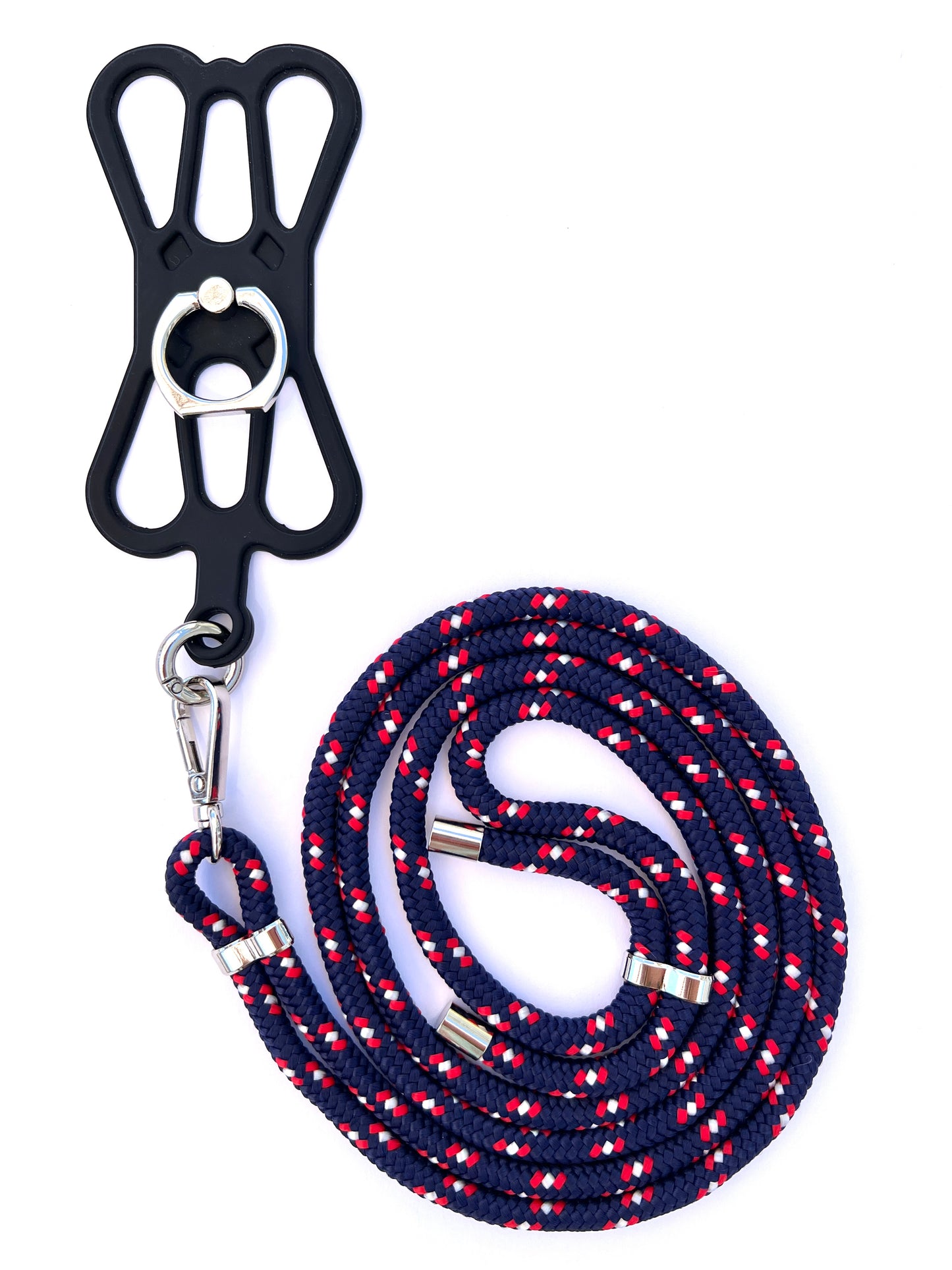 Silicon Holder Phone Strap - Blue/Red/White