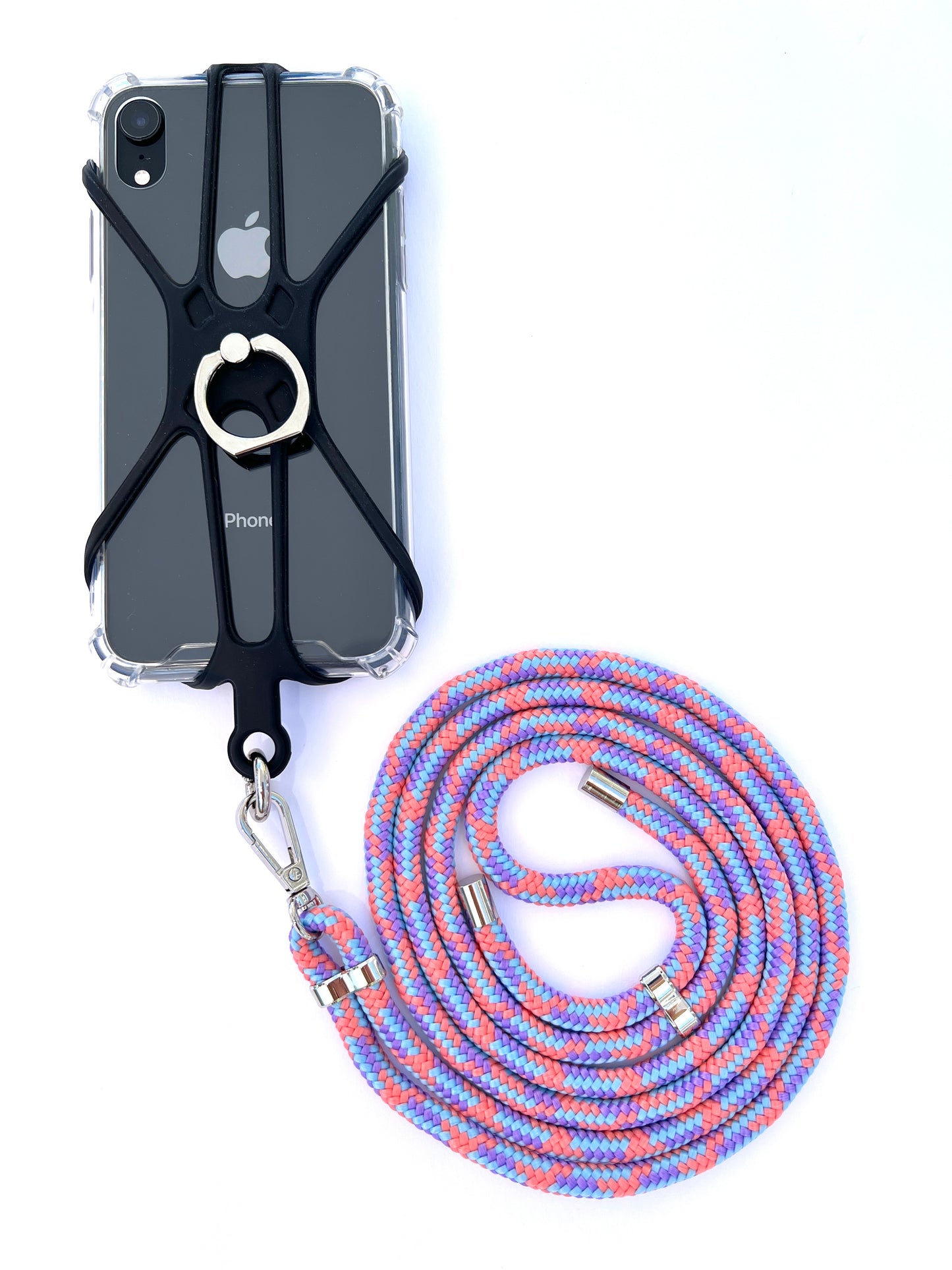 Silicon Holder Phone Strap - Apricot/Blue/Purple