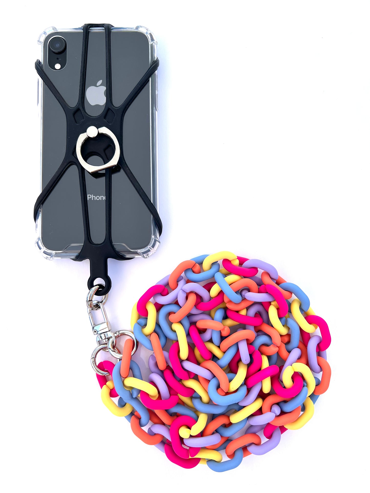 Silicon Holder Phone Strap - Colorful Link Chain