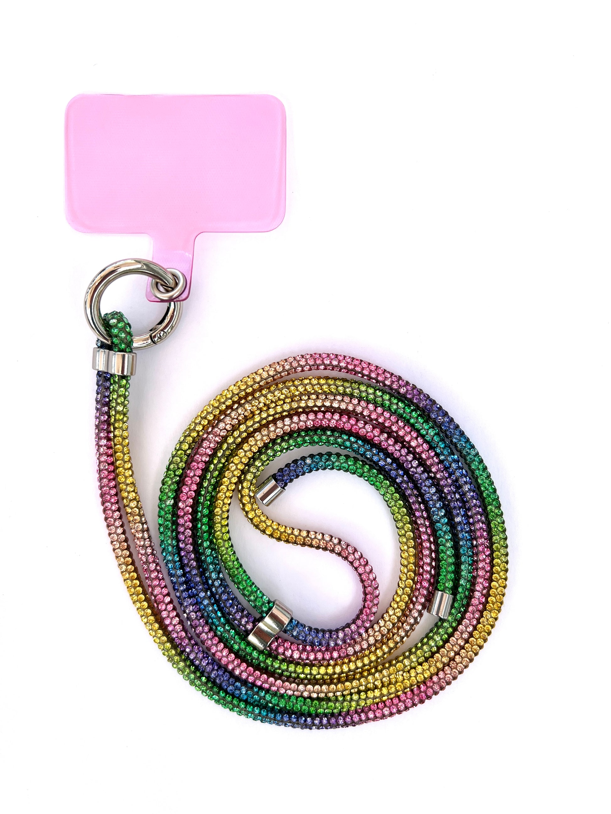 Sparkling Phone Lanyard - Rainbow Rhinestones