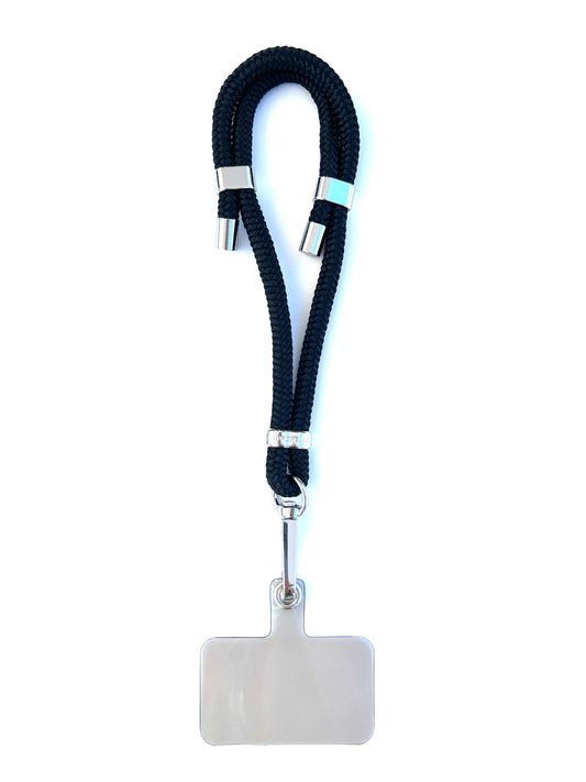 Wristlet Phone Strap I Black - Silver Adjuster