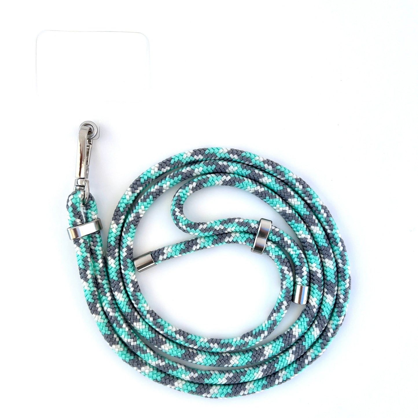 Mint Gray Beige Phone Lanyard