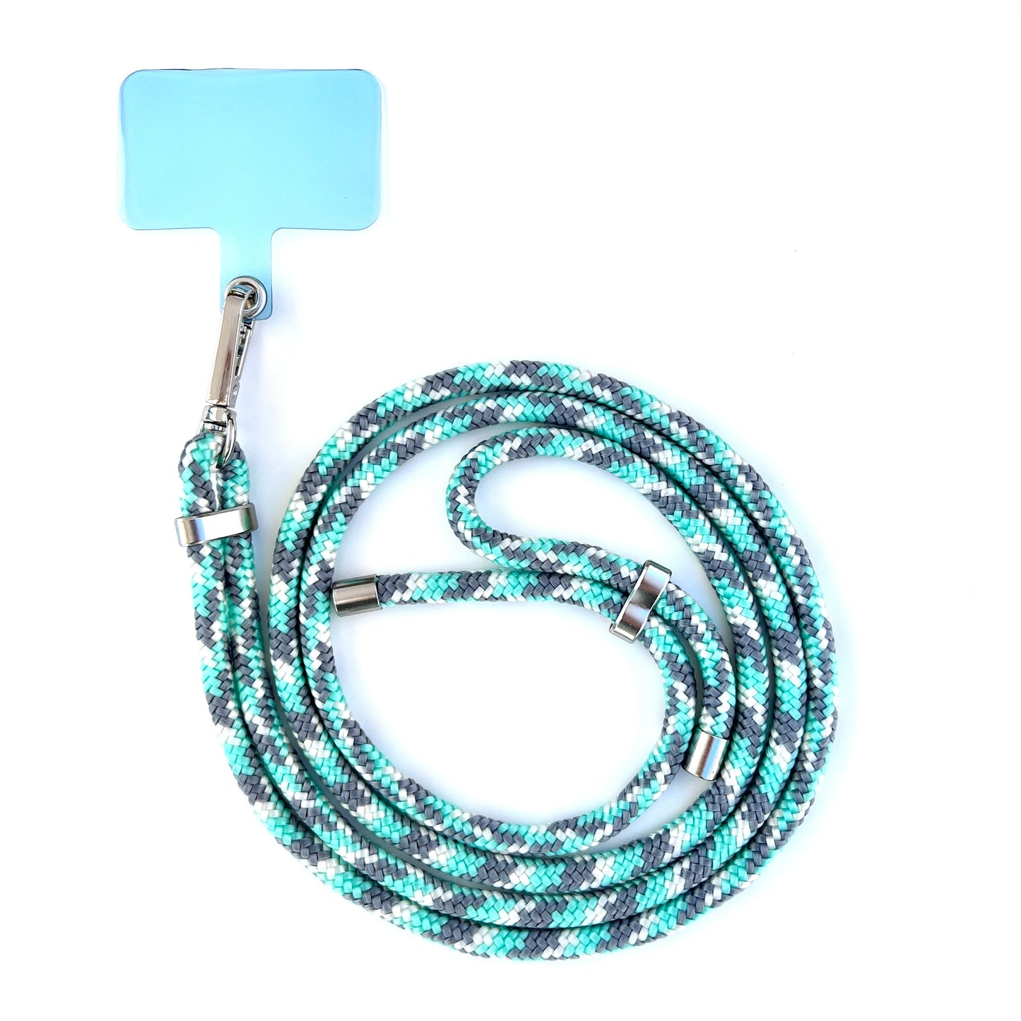 Mint Gray Beige Phone Lanyard