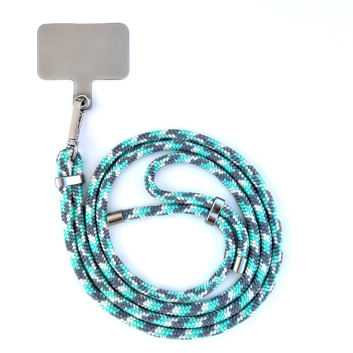 Mint Gray Beige Phone Lanyard