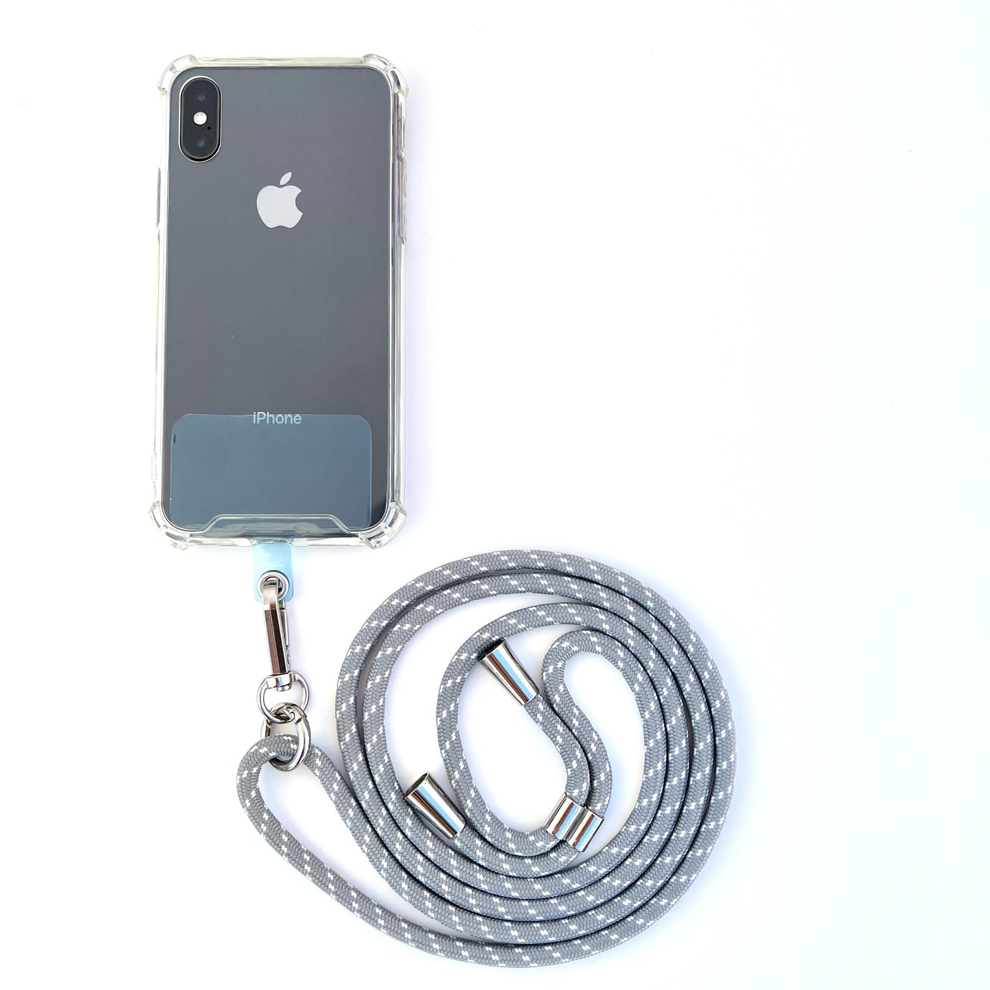 Gray/White Phone Lanyard