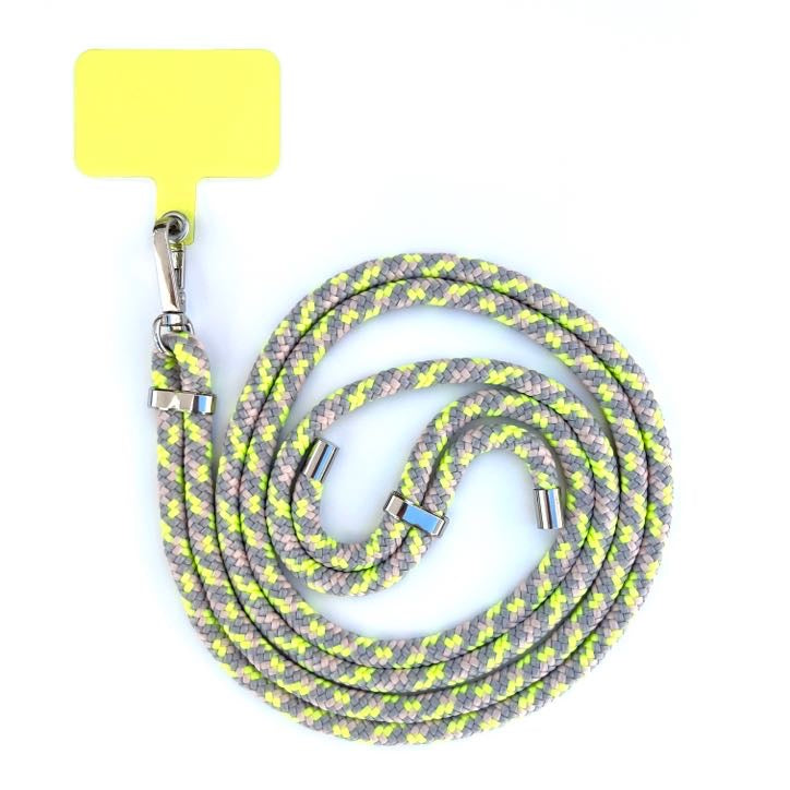 Neon Yellow/Beige Phone Lanyard