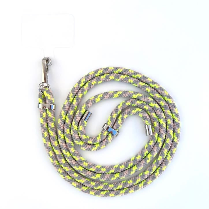 Neon Yellow/Beige Phone Lanyard