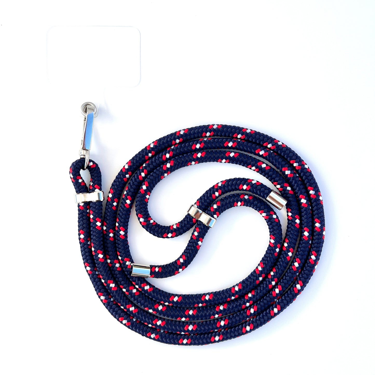 Blue, Red and White Phone Lanyard