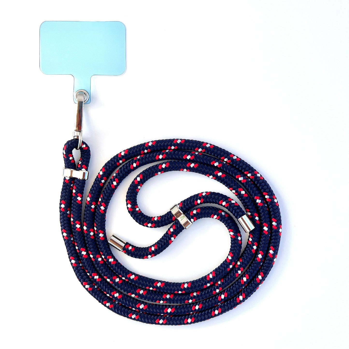 Blue, Red and White Phone Lanyard