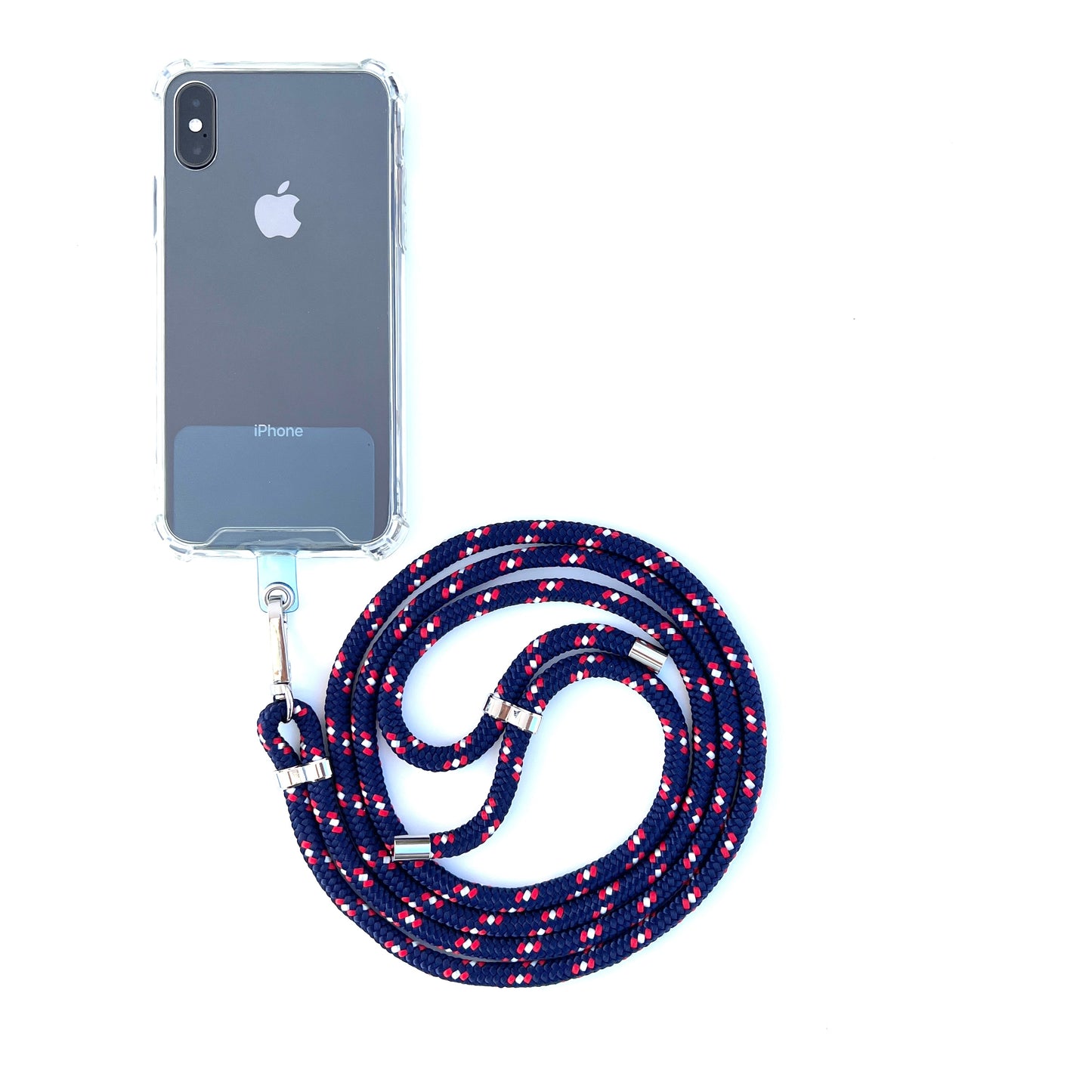 Blue, Red and White Phone Lanyard