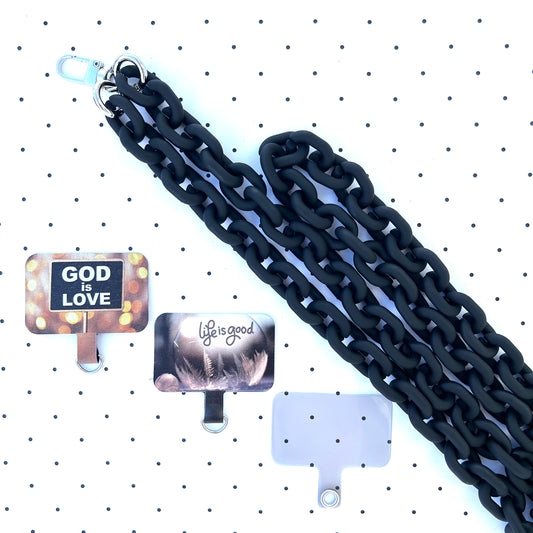 Chain Link Phone Strap, Black