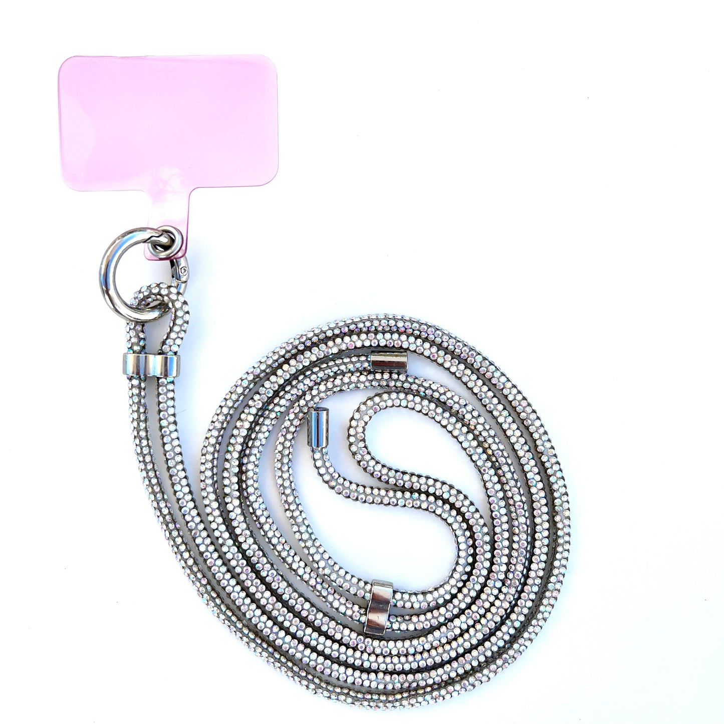 Sparkling Phone Lanyard - White Rhinestones