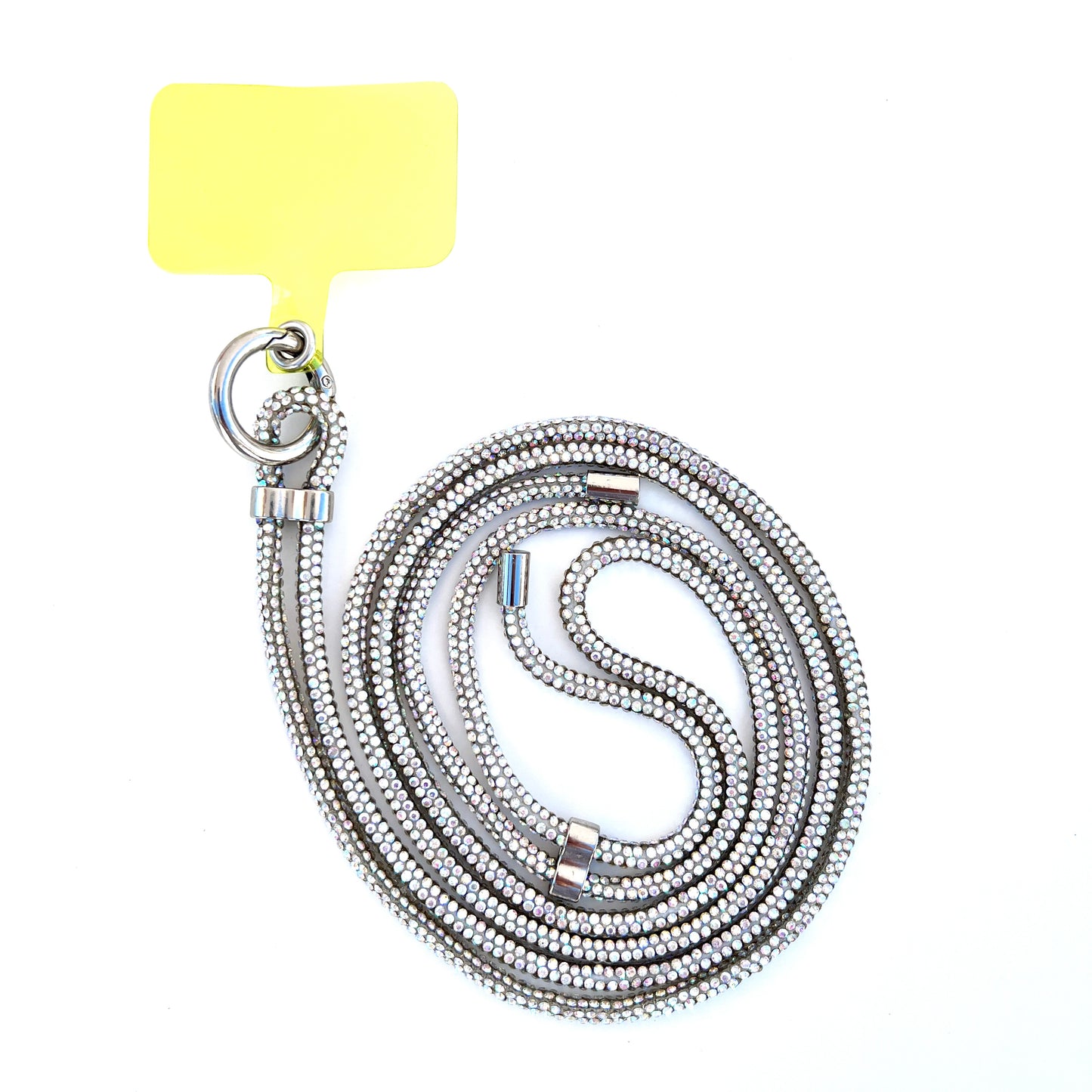 Sparkling Phone Lanyard - White Rhinestones