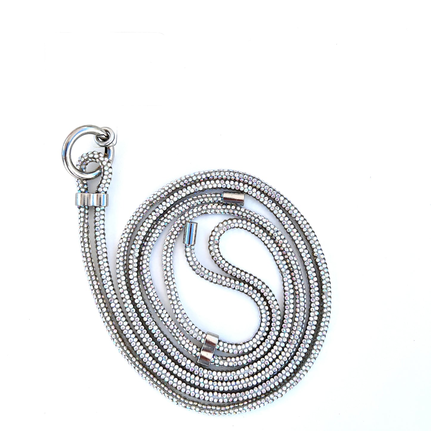 Sparkling Phone Lanyard - White Rhinestones